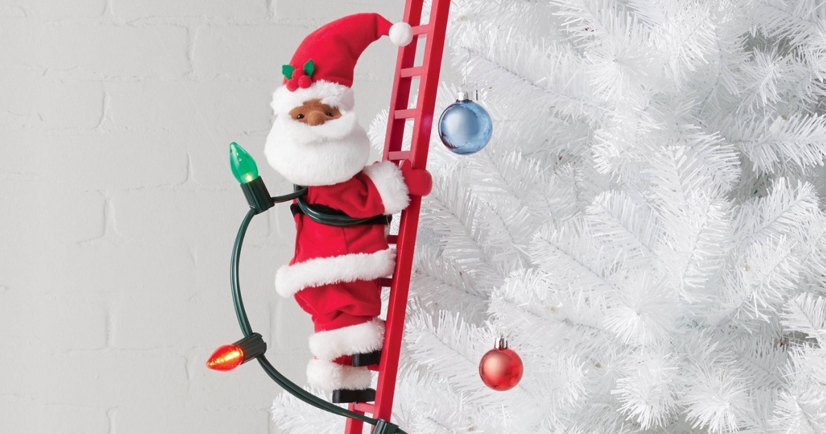 Santa themed climbing decor