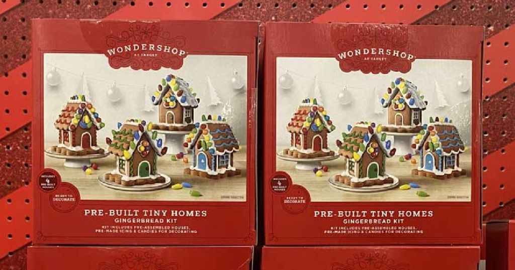 red boxes with gingerbread houses on the front