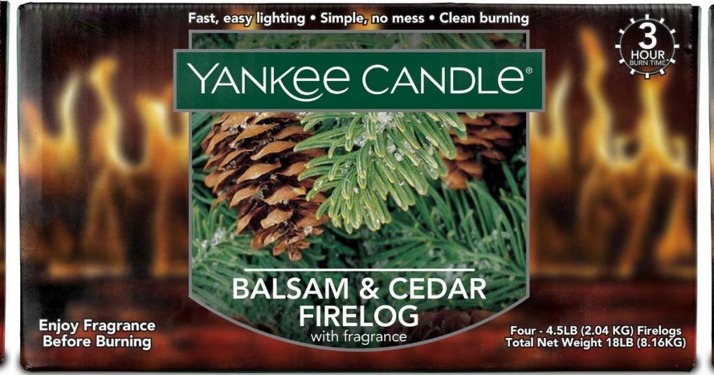 Yankee Candle Balsam & Cedar Scented Firelog 4-Pack