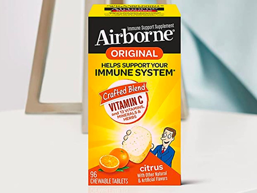 airborne vitamin c tablest on table