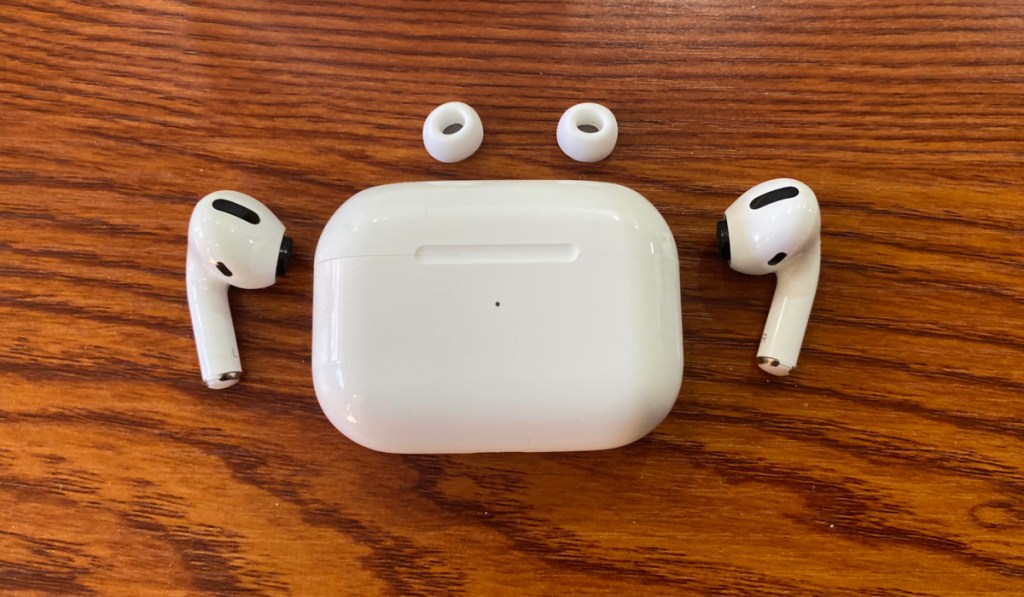 airpods, tips and case all clean