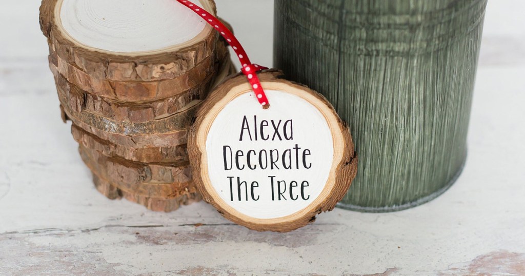 christmas ornament that reads alexa decorate the christmas tree