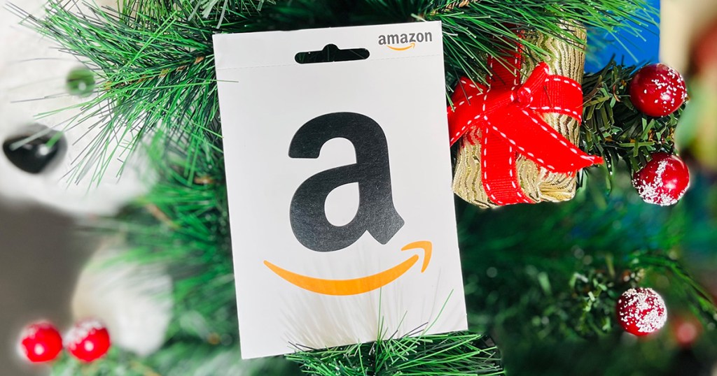 amazon gift card in christmas tree
