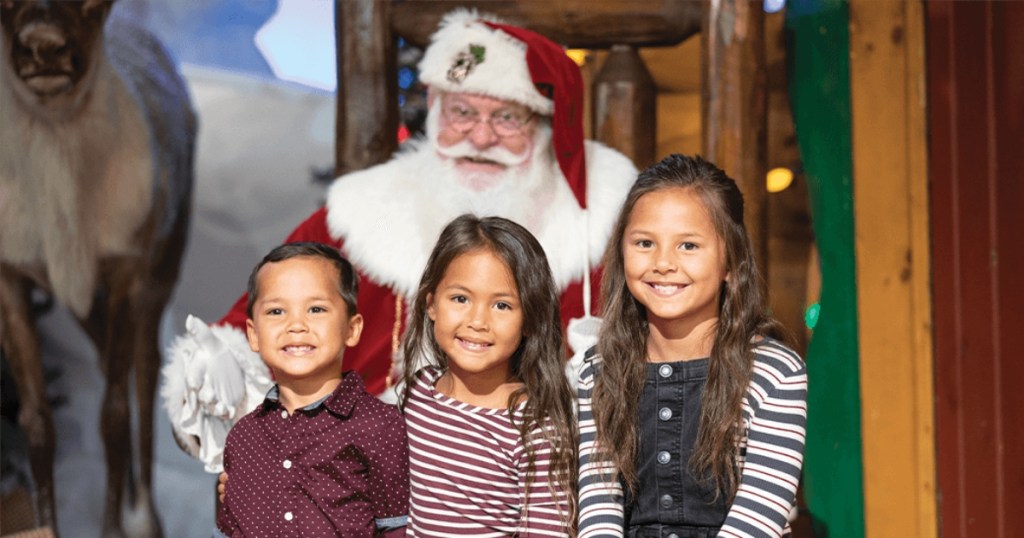 3 children with Santa