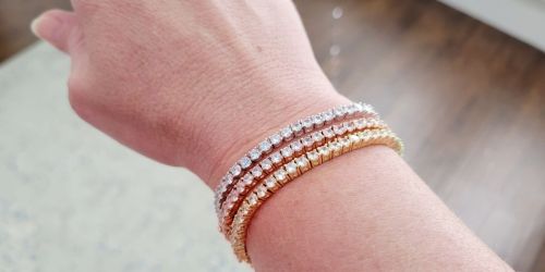 Cate & Chloe 18K Gold Plated Tennis Bracelet Only $19.60 Shipped | 3 Color Options