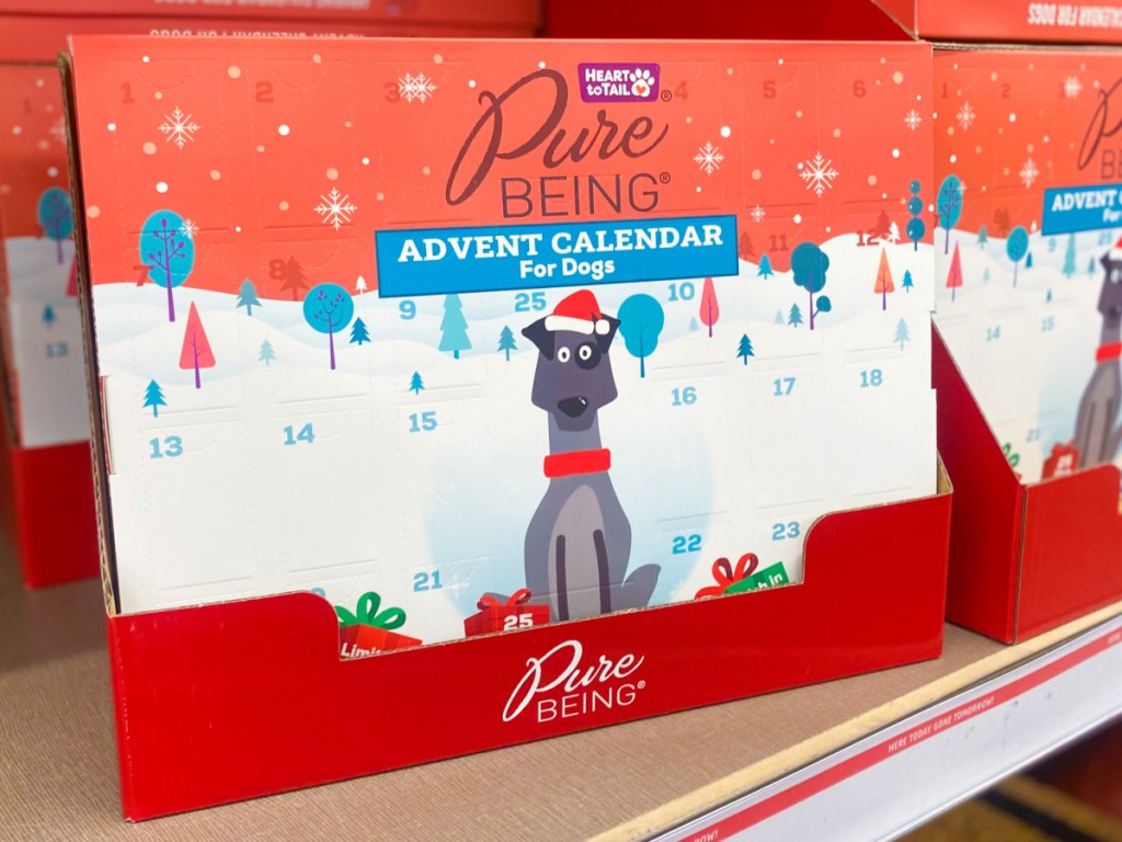 dog advent calendar on store shelf