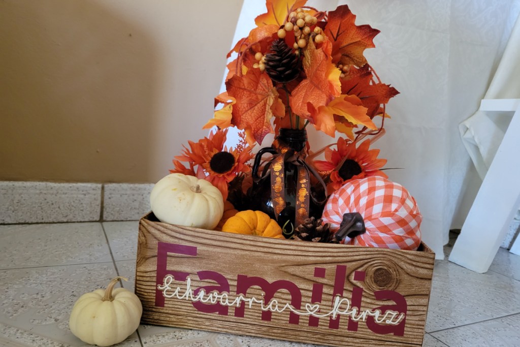 fall recycled thanksgiving centerpiece 