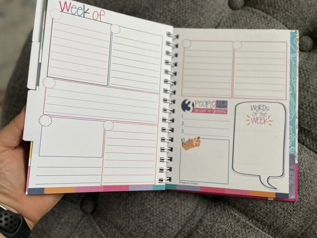 inside pages of a gratitude journal