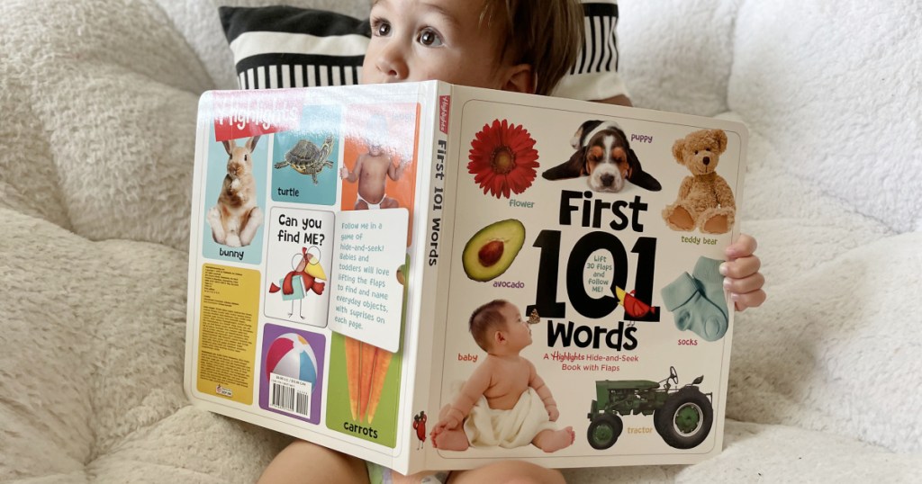 baby holding highlights first 101 words book