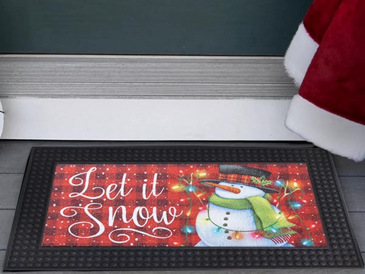 Let it Snow snowman doormat 