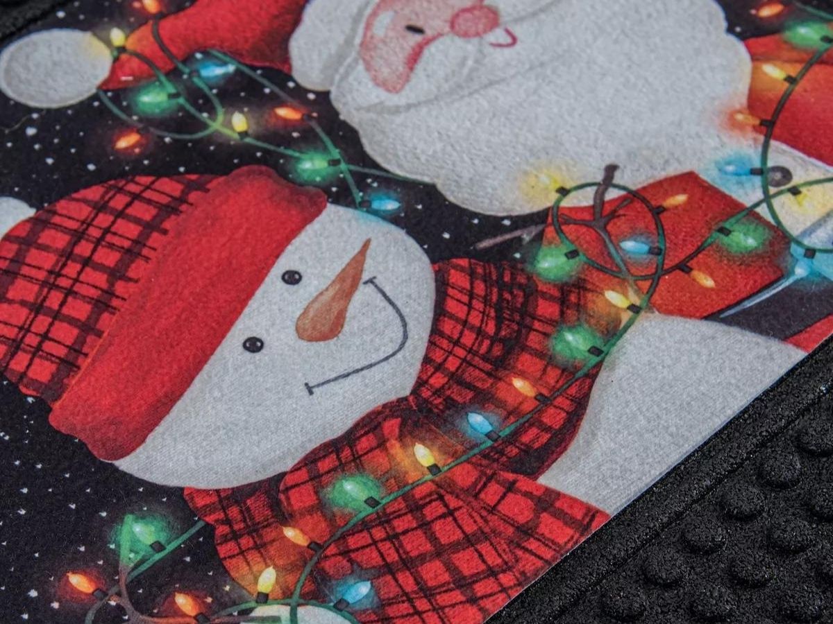 snowman and santa light up doormat