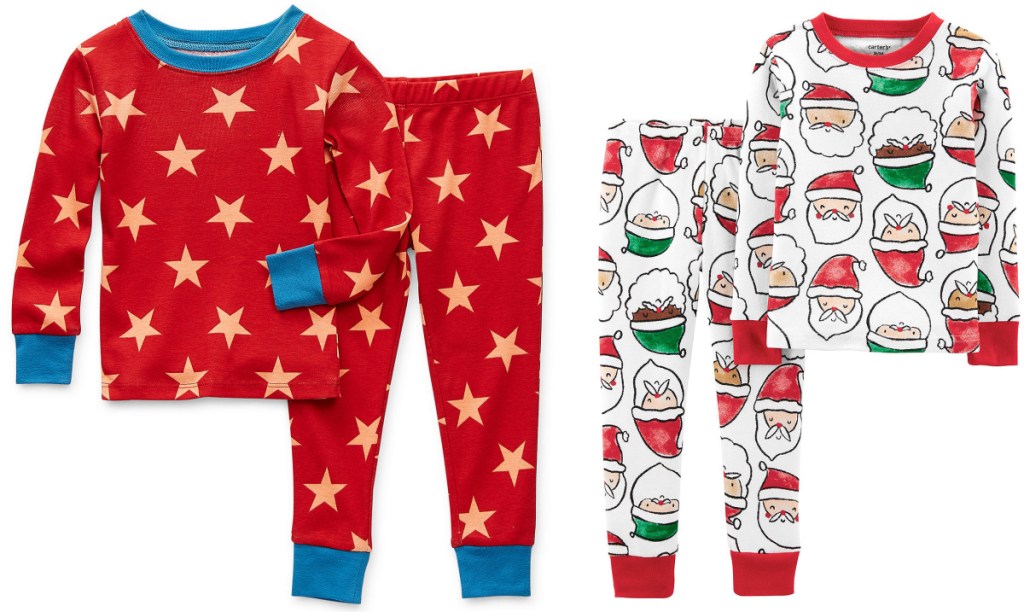 toddler stars and santa pajama sets