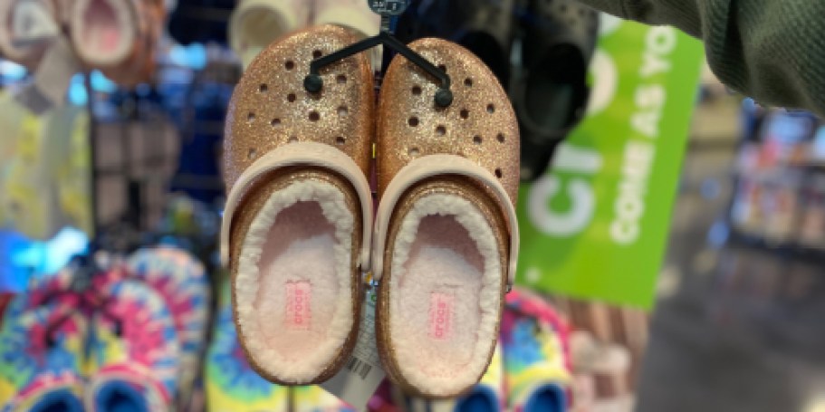 TWO Pairs of Crocs Only $50 – Just $25 Each (Includes Glitter, Marbled, & Lined Styles!)