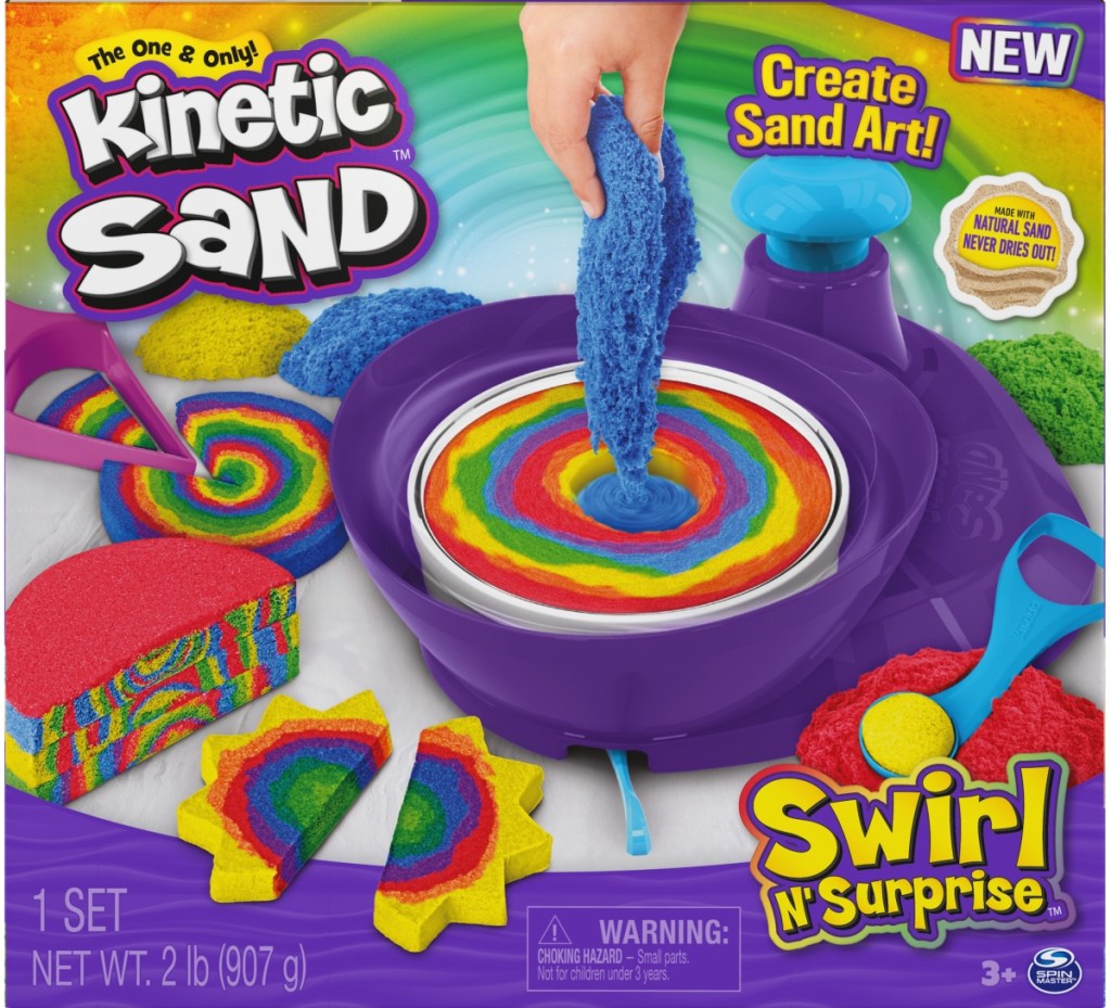 Boxed kinetic sand playset