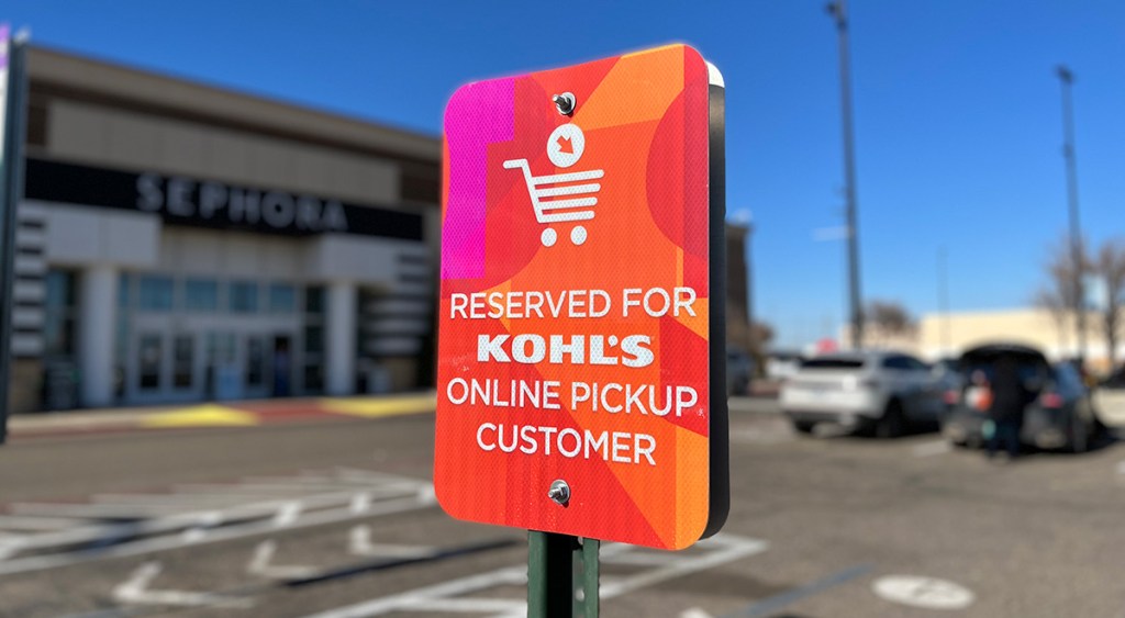 sign in parking lot at kohls for online order pick up