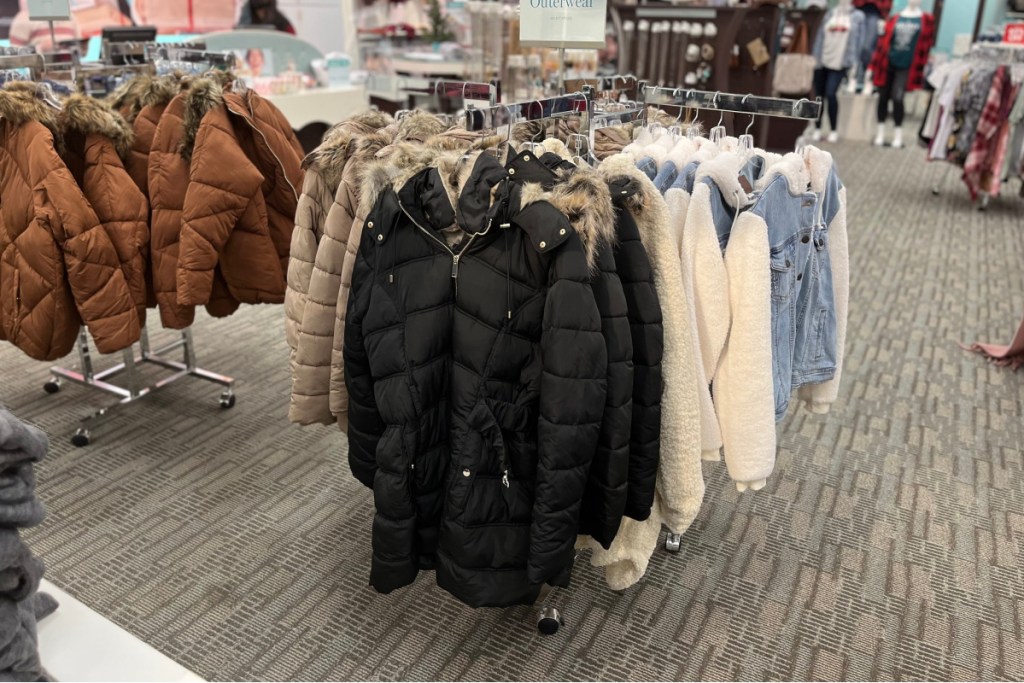 maurices puffer coats in store