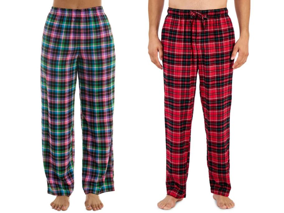 two people wearing pajama pants