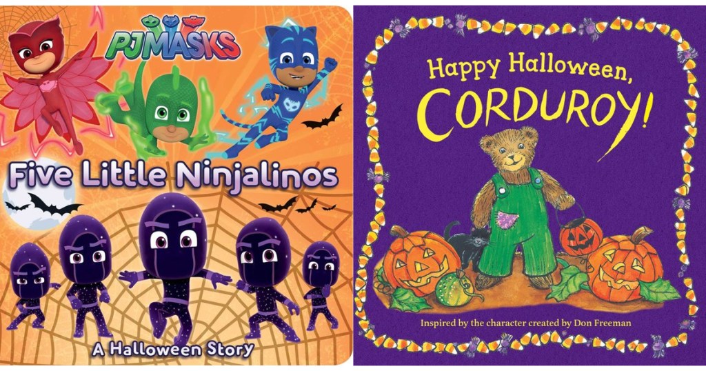 two stock images of halloween board books