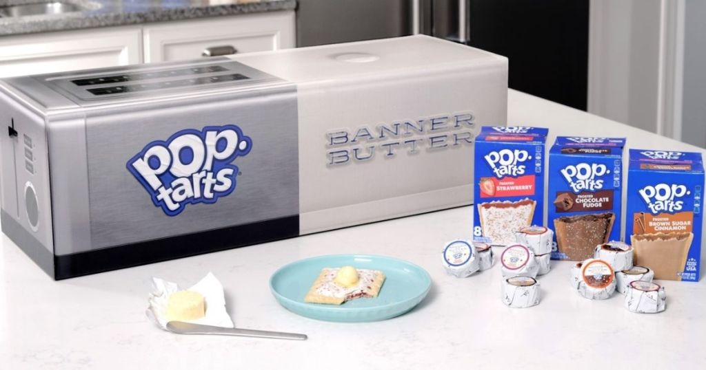 Pop-Tarts on counter next to butter