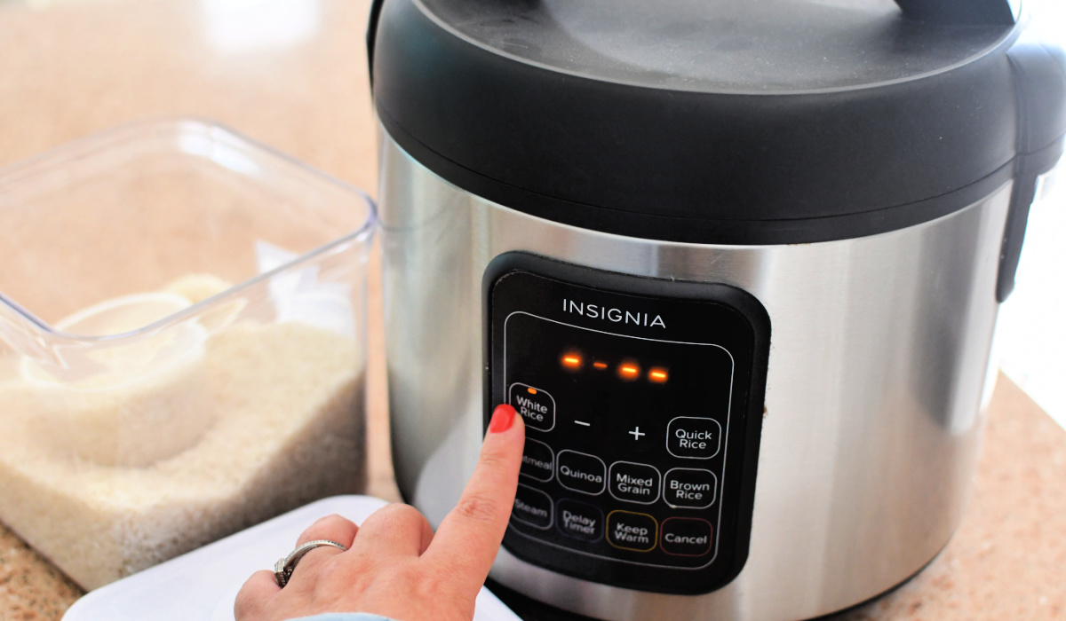 rice button on rice cooker
