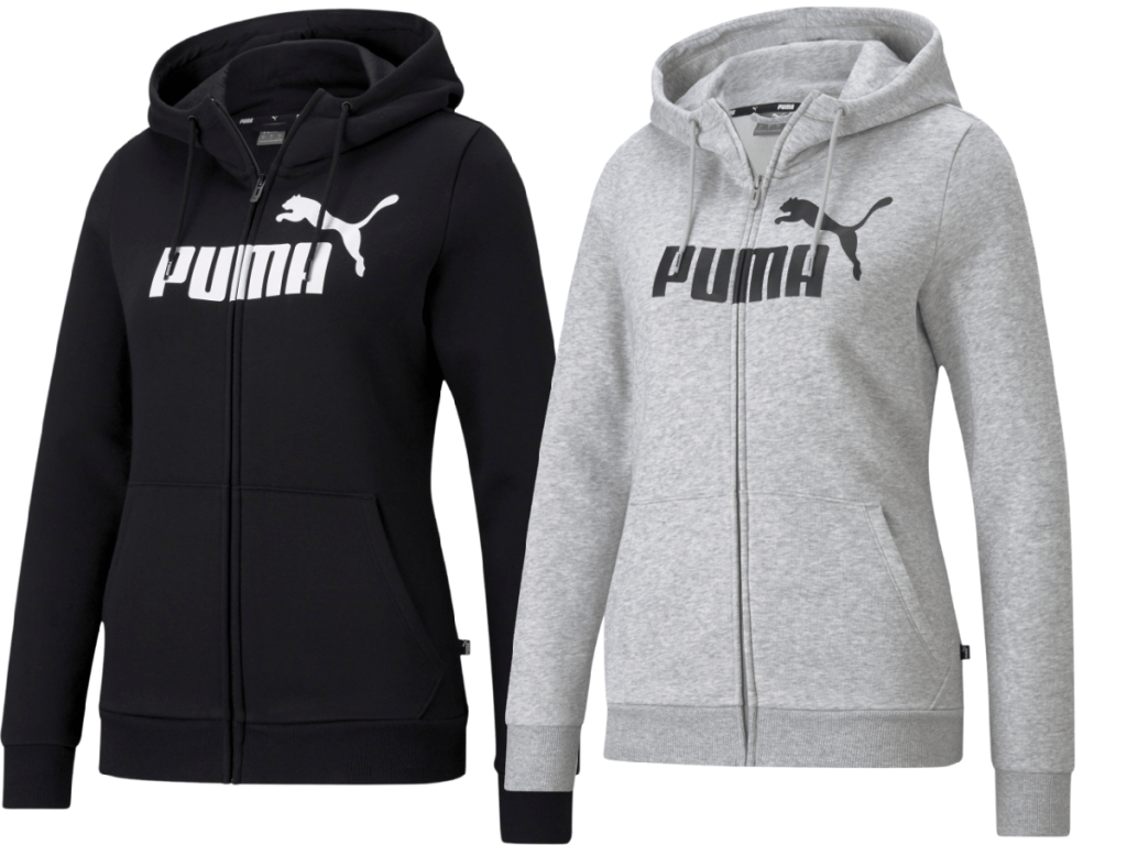 black and grey sweatshirt with Puma logo