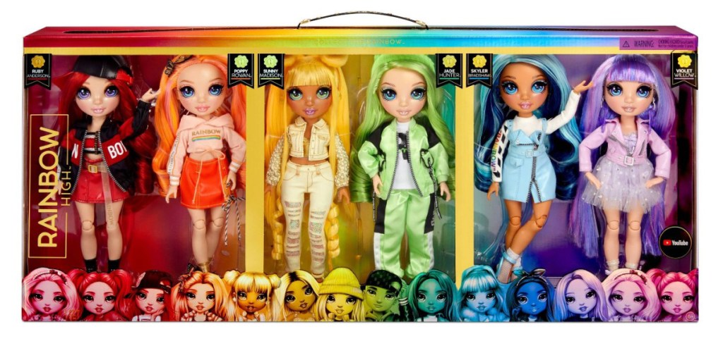 rainbow high doll collection 6 piece