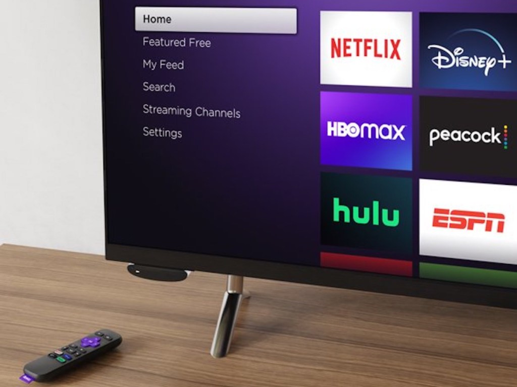 ROKU LE streaming media player on tv