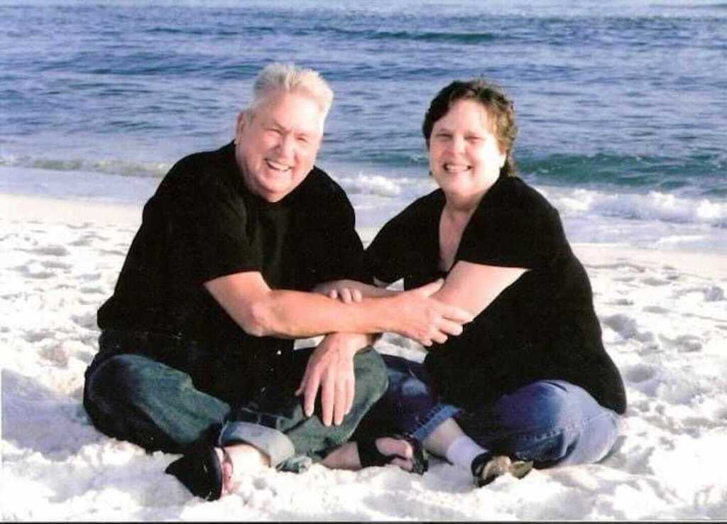 stacy's grandparents on the beach