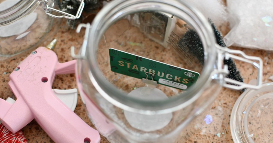 starbucks gift card in a jar