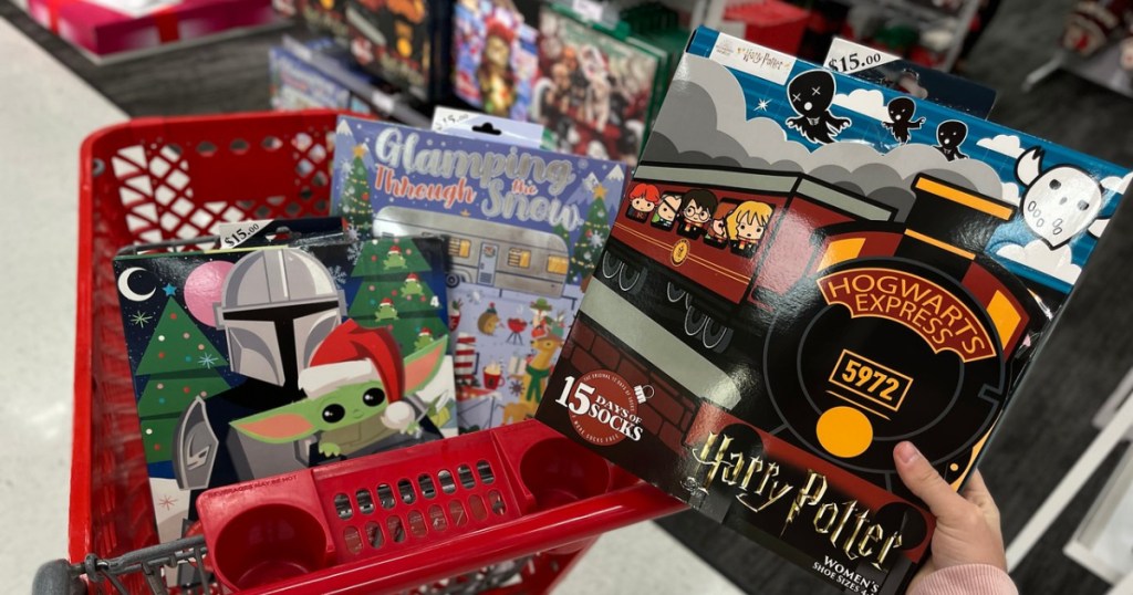 socks advent calendars in a shopping cart