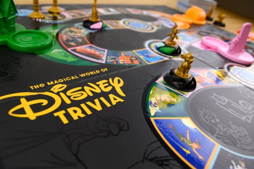 closeup of Disney Trivia game board