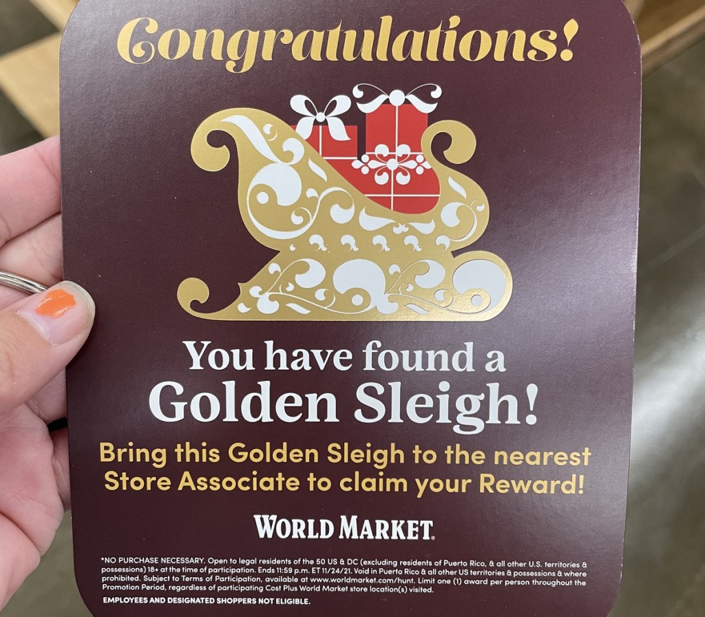 world market golden sleigh