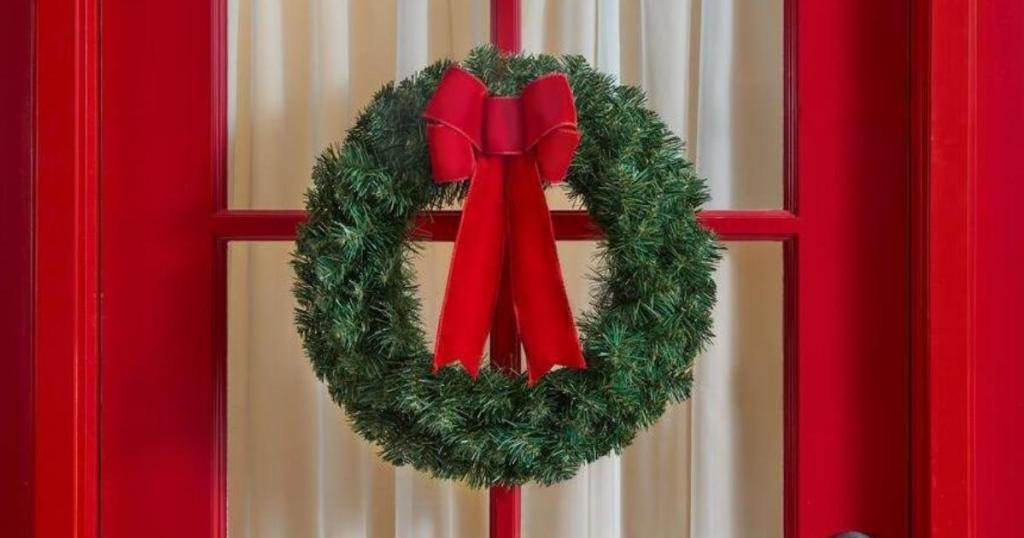 Set of SIX Artificial Christmas Wreaths w/ Red Bows Just $41.99 Shipped ...