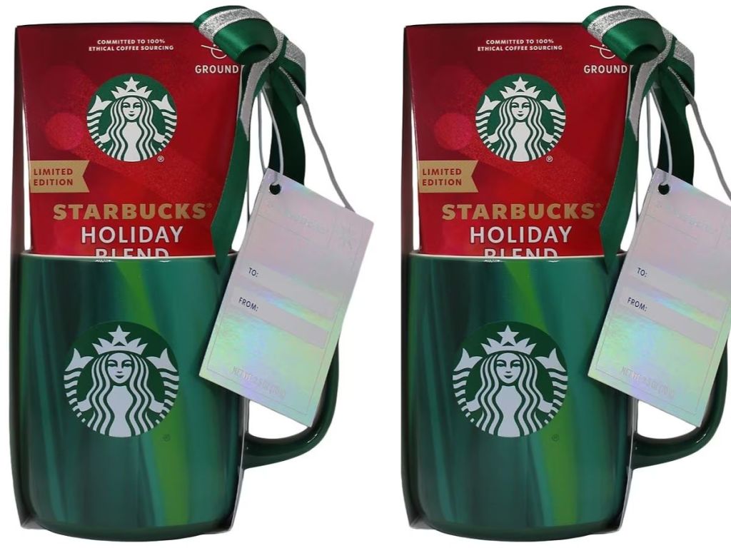 Starbucks Green Mug with Holiday Blend Coffee Gift Sets