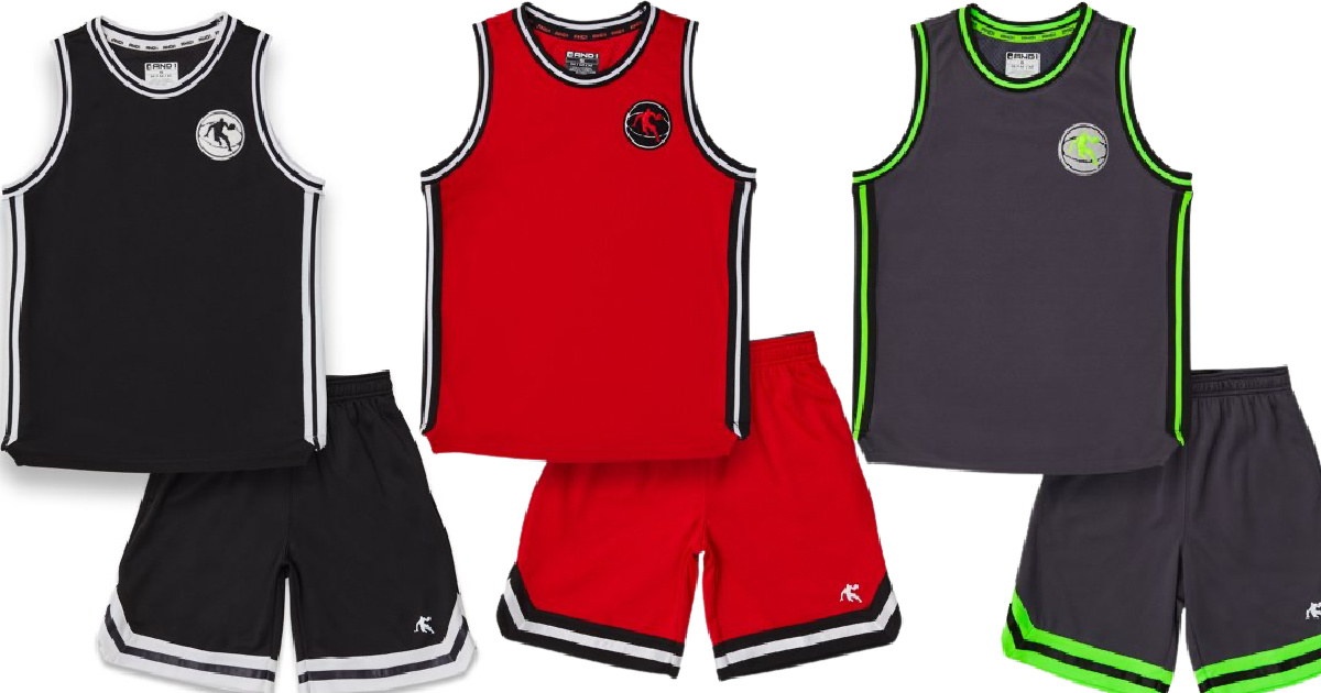 Geek UP Kids Boys Basketball 2-Piece Basketball Performance Tank Top and Shorts Set