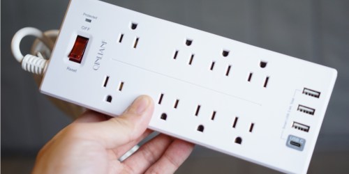 Surge Protector Power Strip w/ 8 Outlets & 4 USB Ports Only $15 on Amazon (Includes 1-Year Replacement Warranty!)