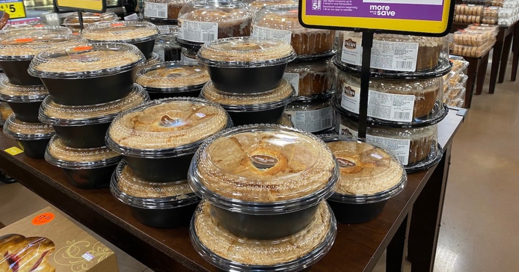 angel food cake on display at Kroger