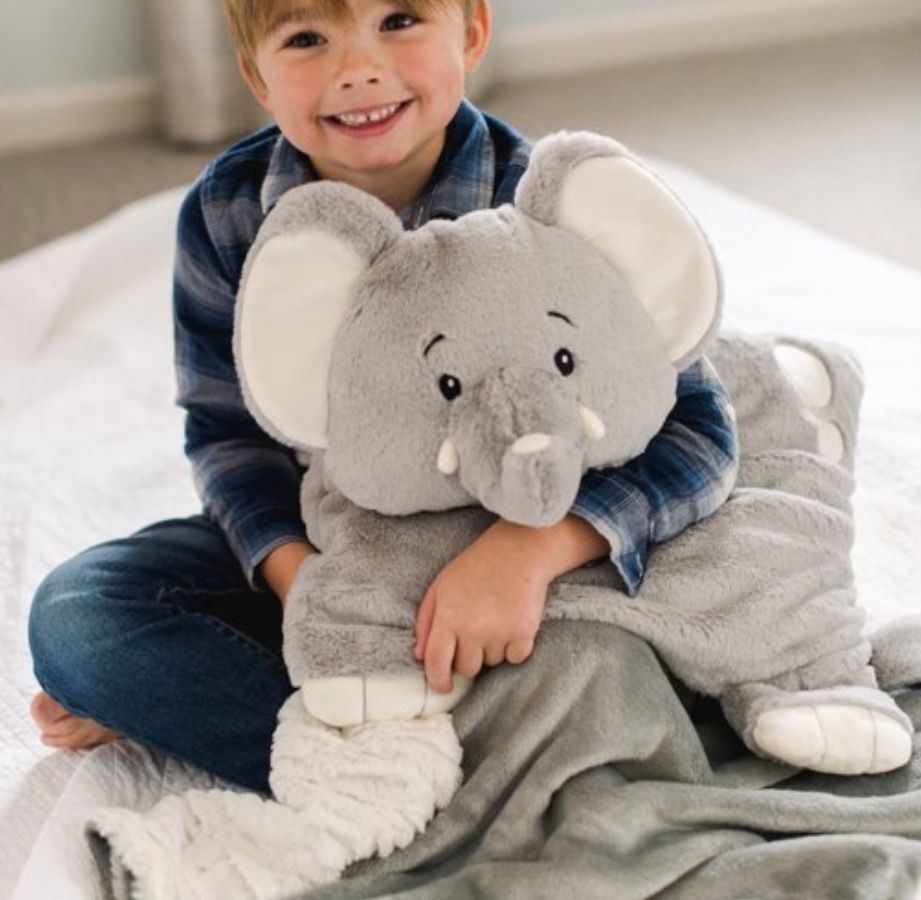 Animal Adventure Blanket Cuddle Combo Elephant with little boy