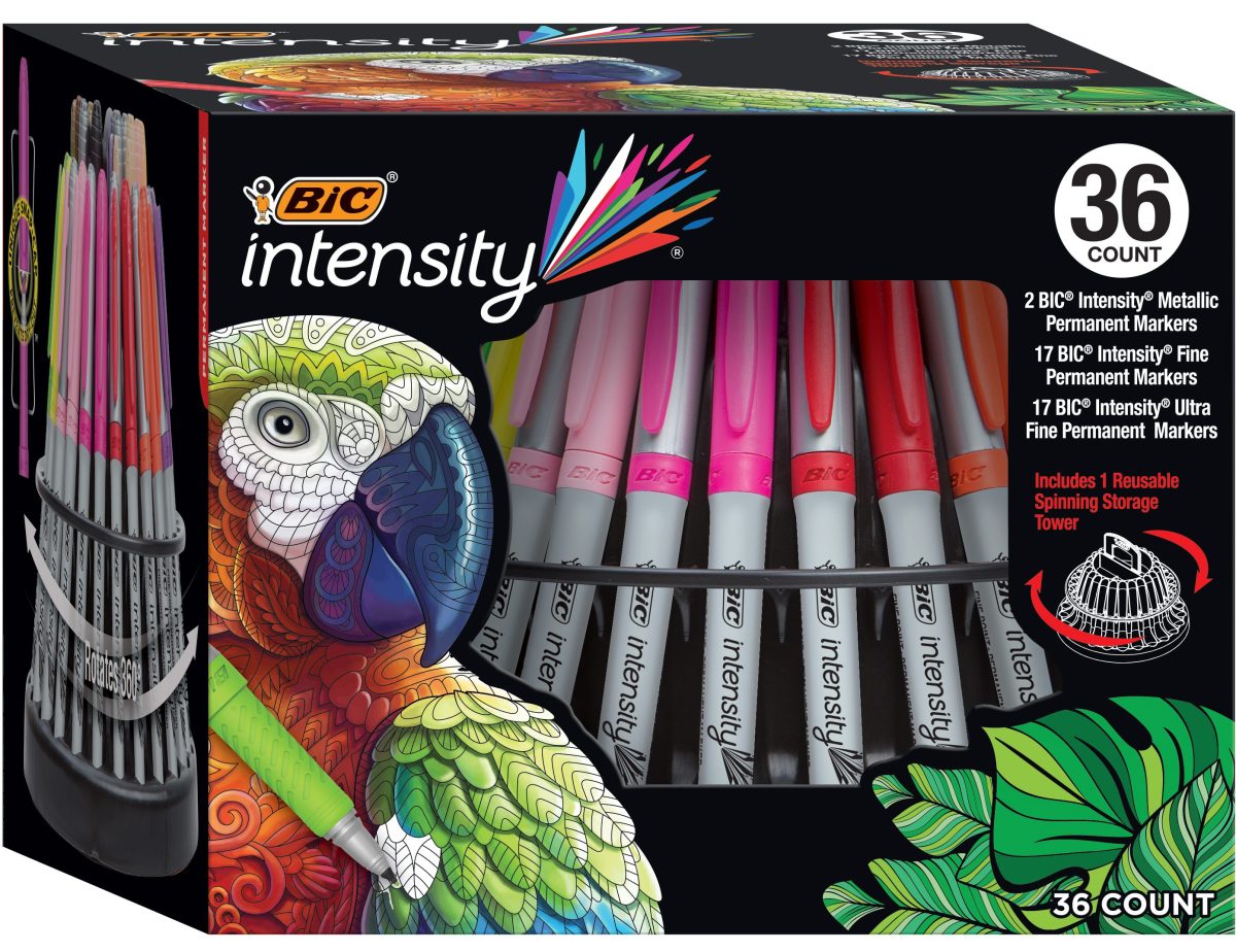 BIC Intensity Permanent Markers Spinning Storage Tower 35 count