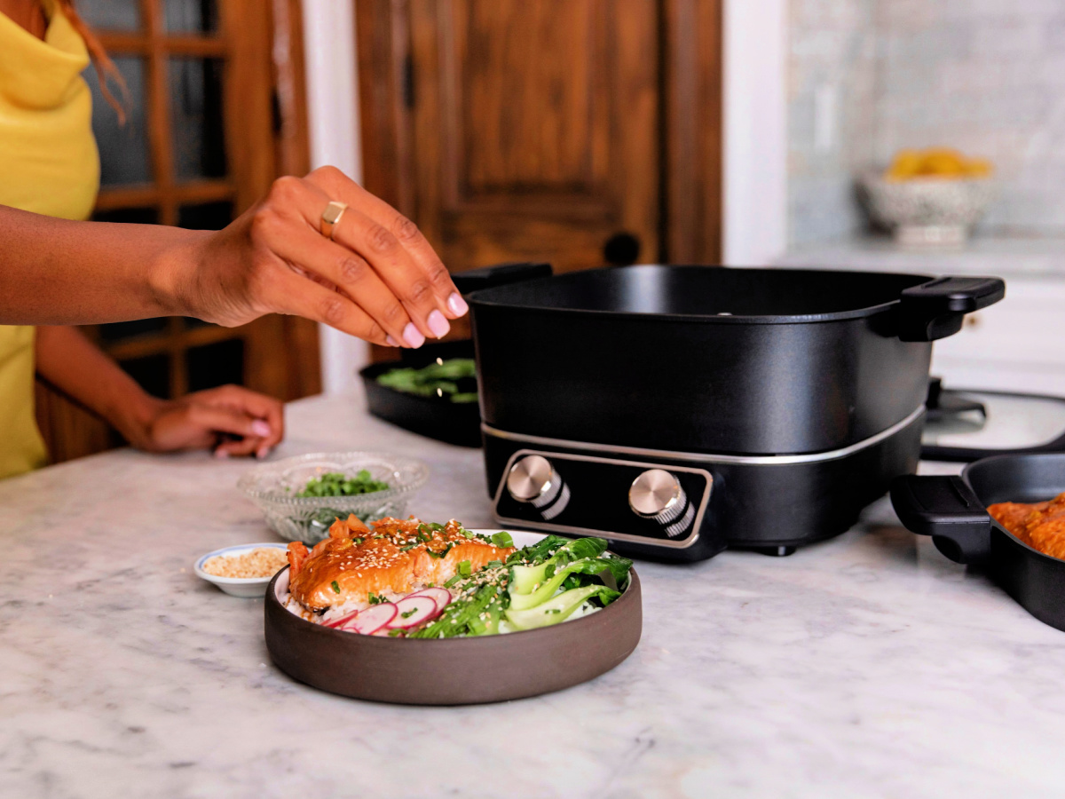 Bella 5 Quart Electric Skillet W 3 Stackable Pans Only 59 99 Shipped   Bella Pro Series 5 Quart All In One Electric Skillet 1 