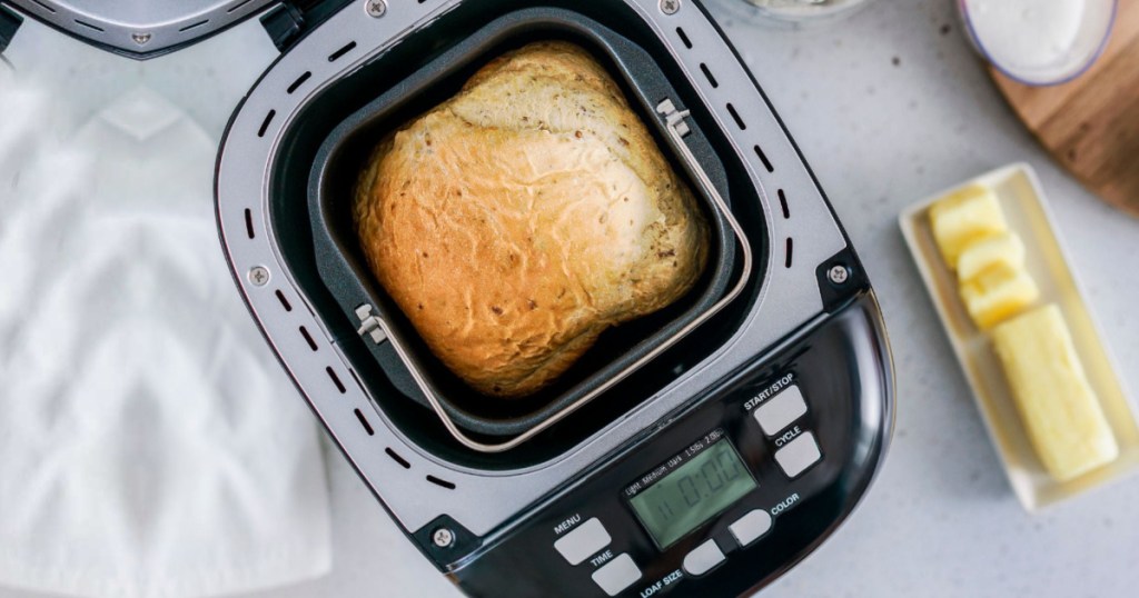 bread inside of bread maker