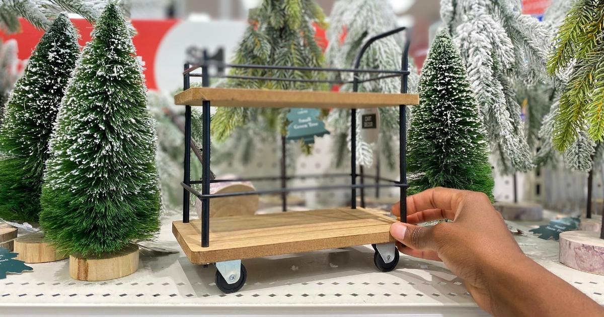 Tabletop Bar Cart Only 5 In Target S Bullseye Playground Cute Way To Display Holiday Decor - Target Christmas Decor Ideas 2021