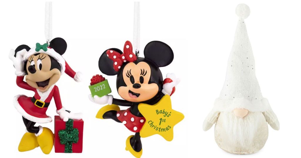 Minnie Mouse ornaments and gnome decoration
