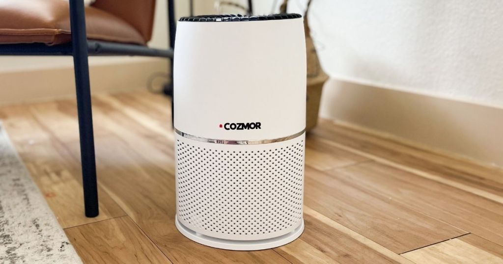 air purifier sitting on the floor