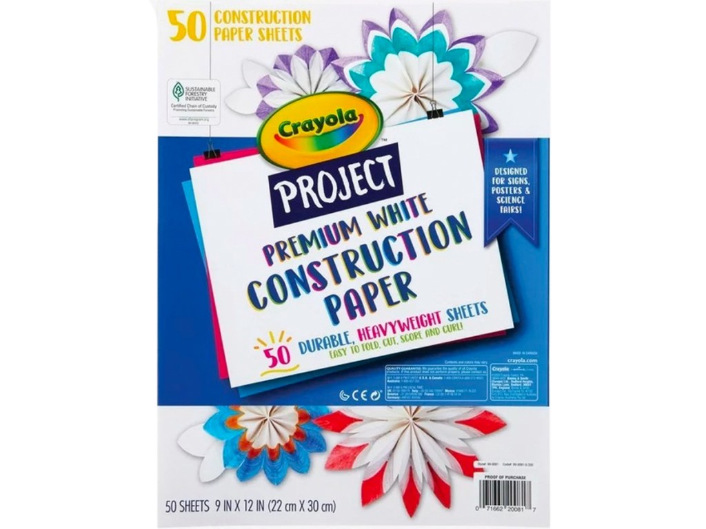Crayola Project Premium White Construction Paper