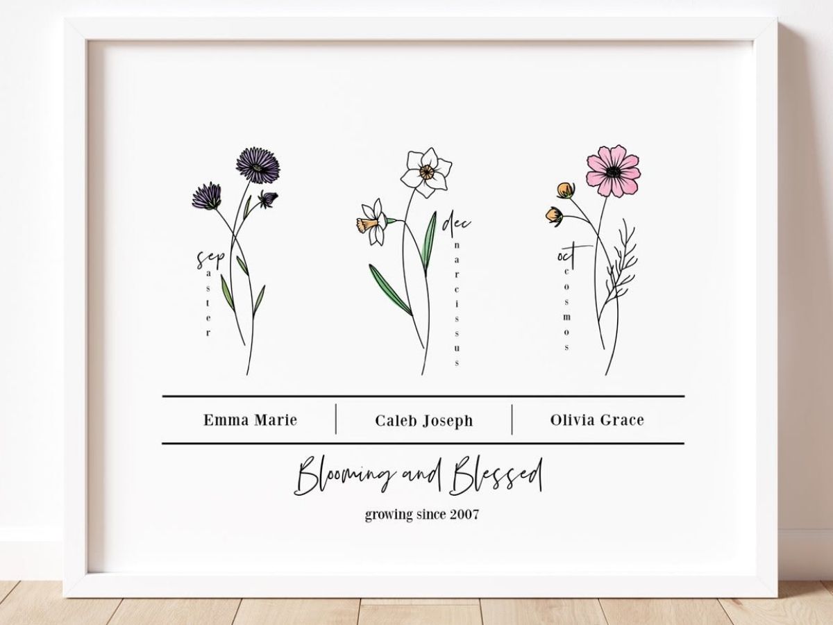 Custom Flower Bunch Print