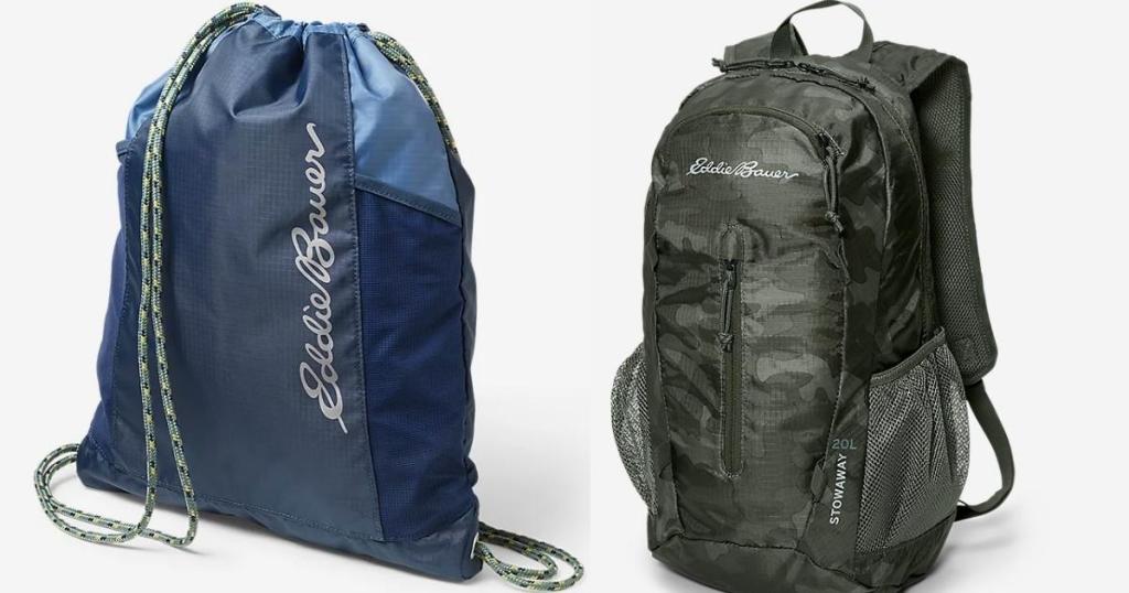 eddie bauer string pack and packable day pack
