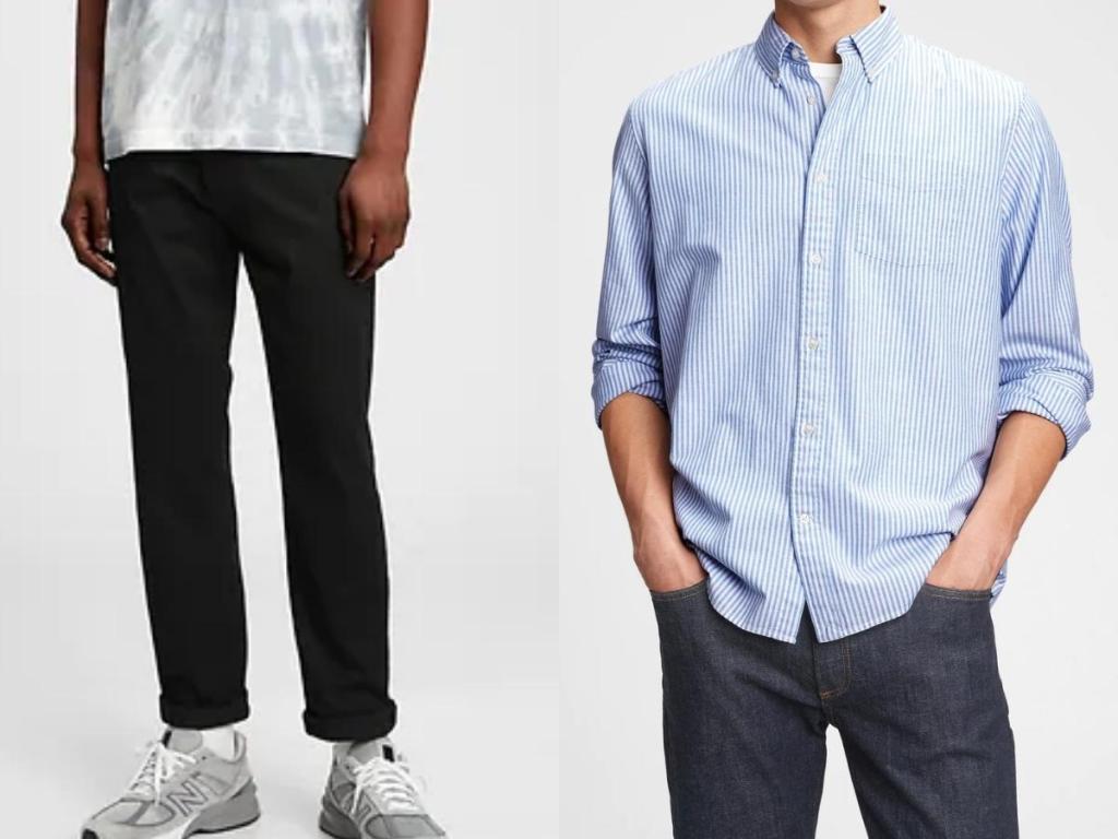 gap men's jeans and button down shirt