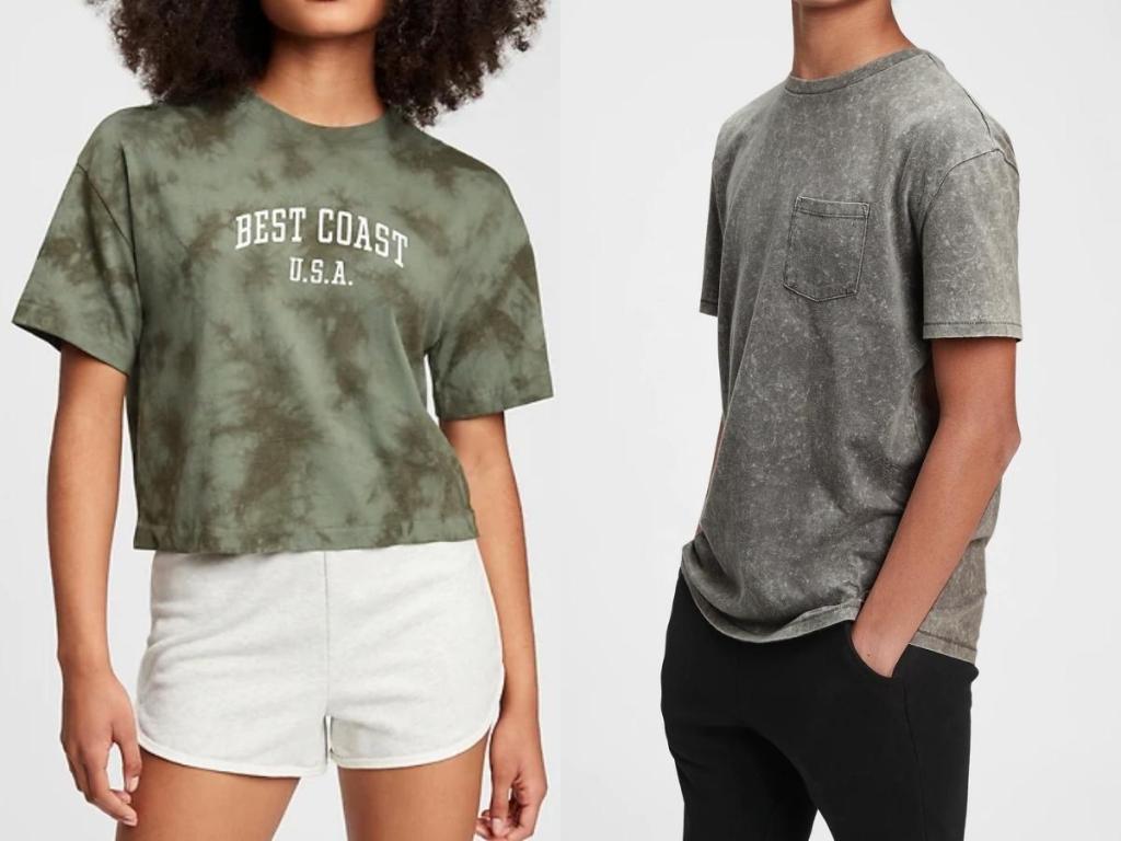 gap teen girl and teen boy t shirts
