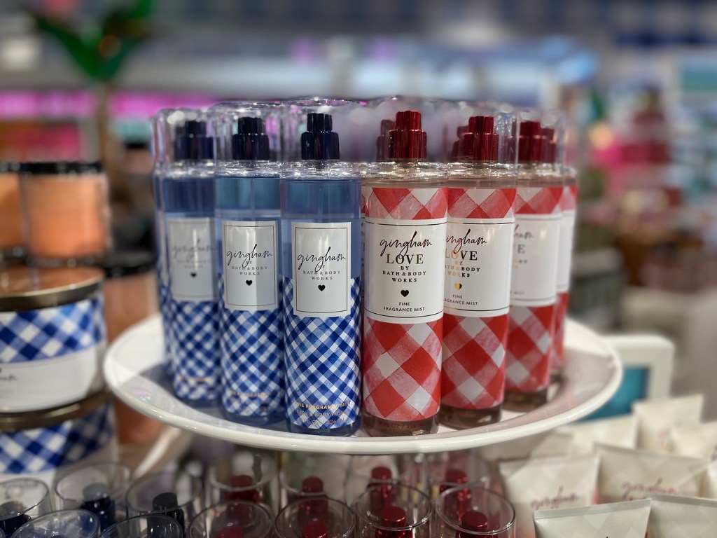 Gingham Sprays on display in store